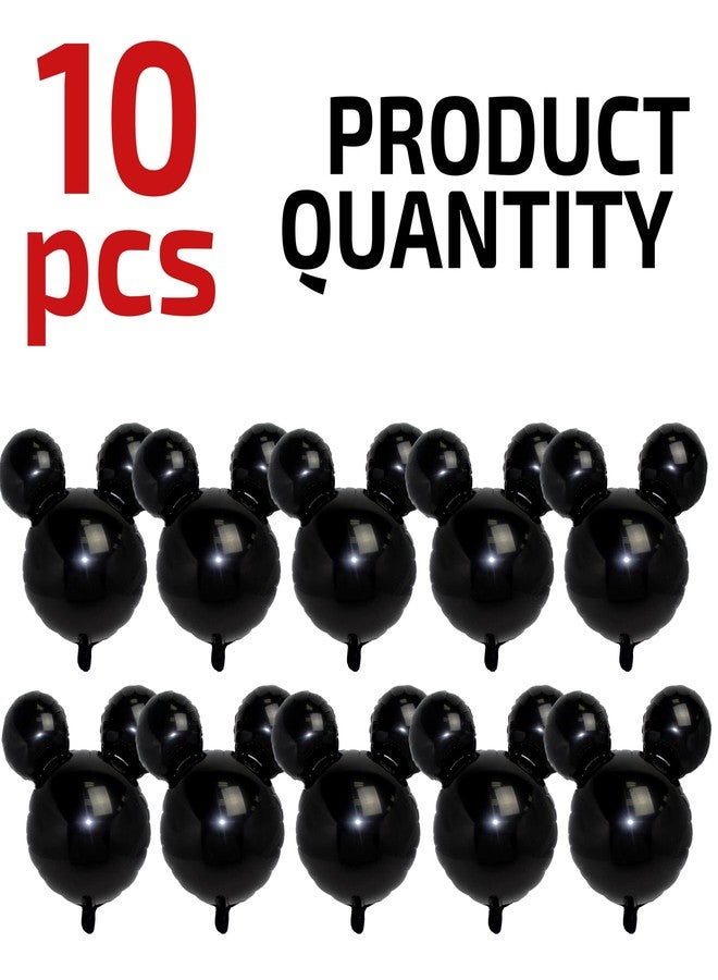 BOGAZNET 10 PCS Black Mouse Head Foil Balloons for Kids 24" Murine Mylar Balloons for 1st Birthday Mouse Head for Kids Party Decoration and Birthday Party Supplies - Image 2